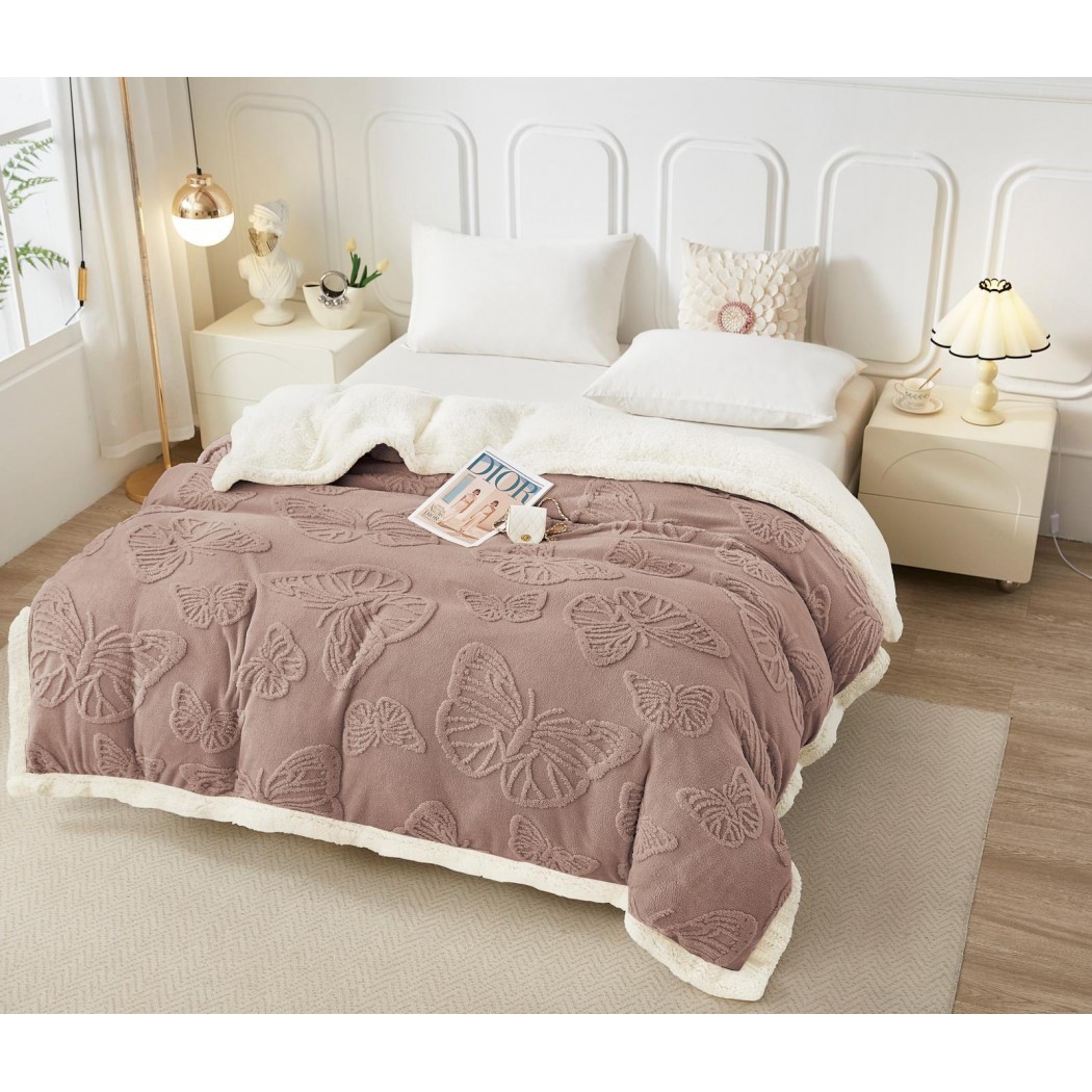 Patura cocolino cu blanita model fluturi 3D cod YFL05