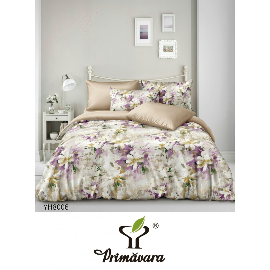 Lenjerie de Pat din Satin, 4 Piese – Potrivire Perfectă cu Cearceaf Elastic cod YH8006