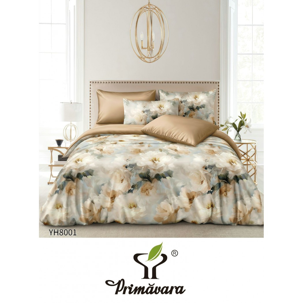 Lenjerie de Pat din Satin, 4 Piese – Potrivire Perfectă cu Cearceaf Elastic cod YH8001