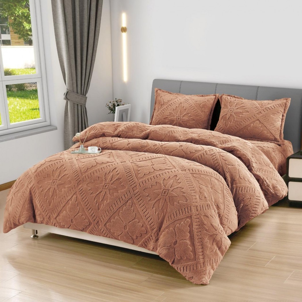 Lenjerie cocolino 4 piese , cearceaf cu elastic,  model romburi cod LCR02