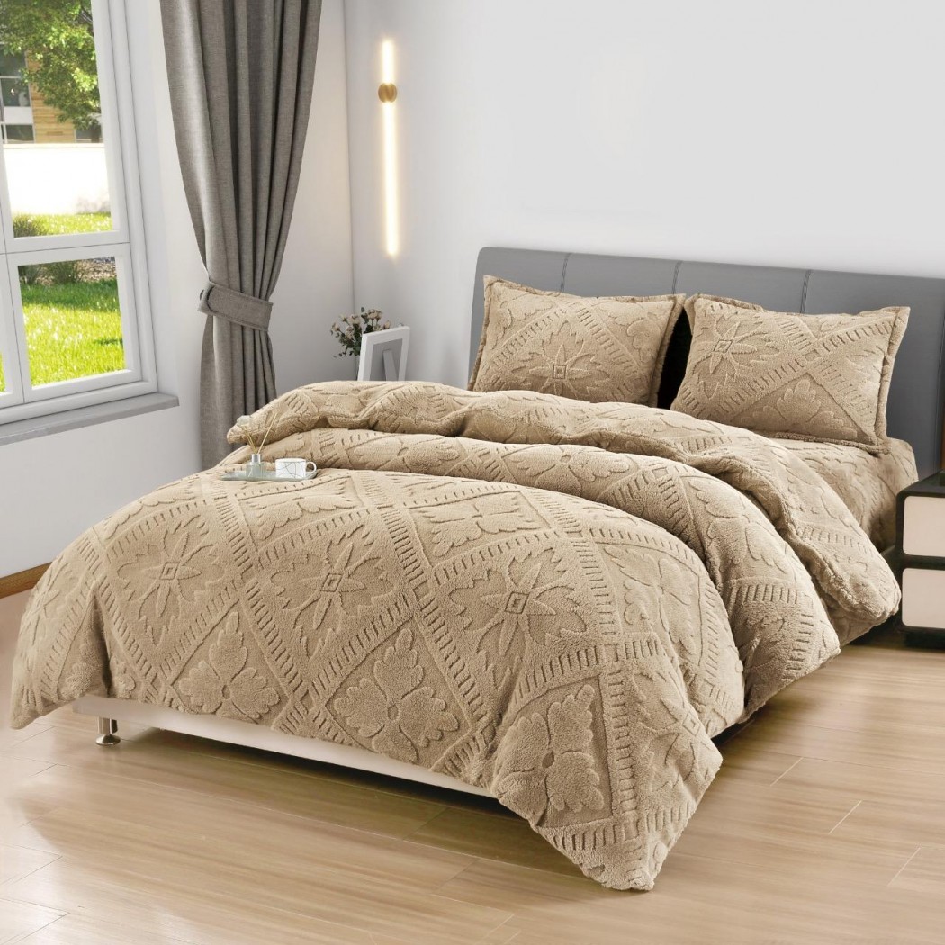 Lenjerie cocolino 4 piese , cearceaf cu elastic,  model romburi cod LCR05