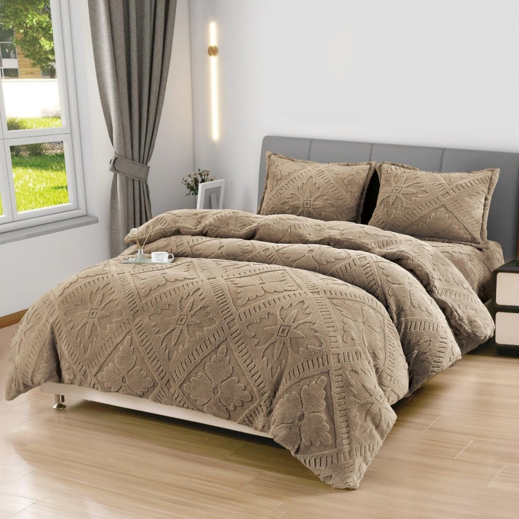 Lenjerie cocolino 4 piese , cearceaf cu elastic,  model romburi cod LCR09