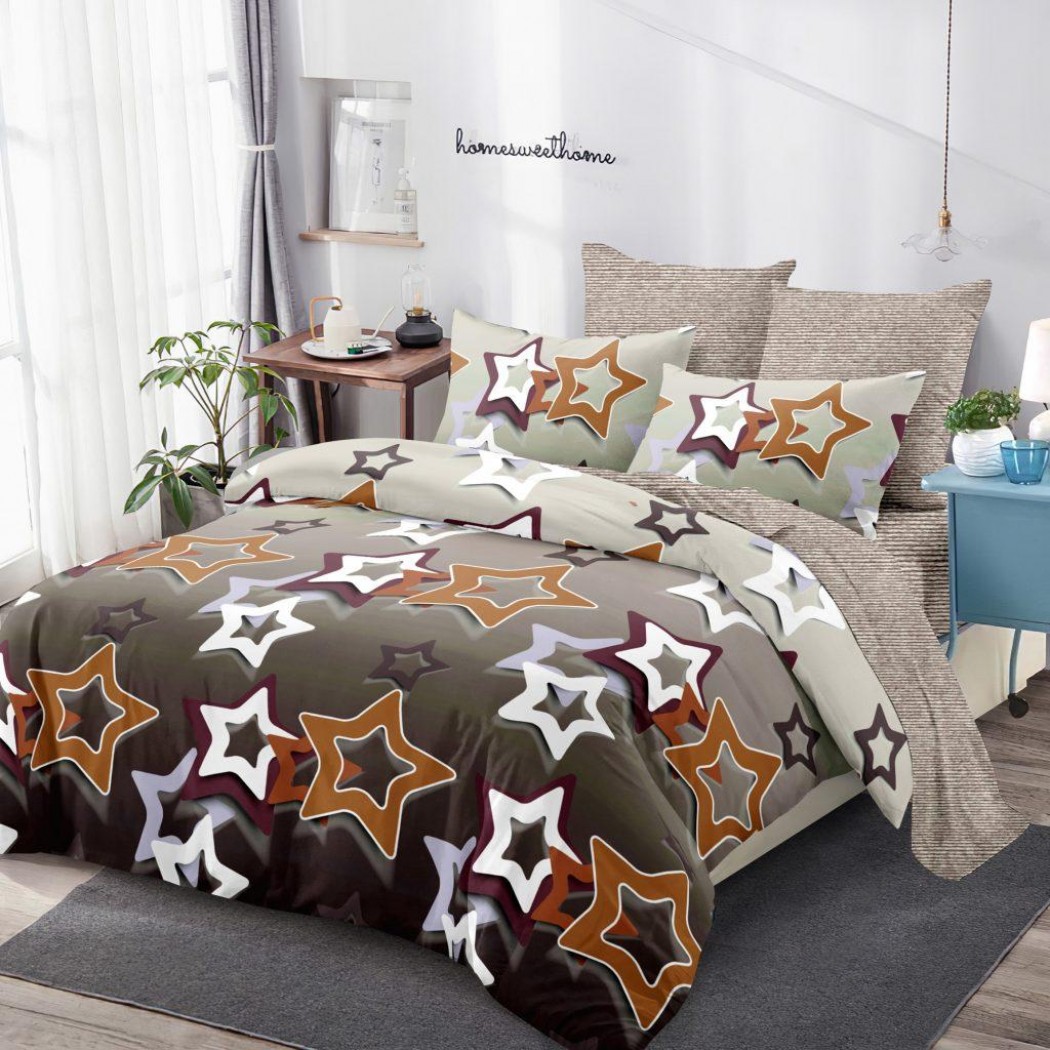 Lenjerie pentru pat dublu din finet cu 6 piese, COD CPP52