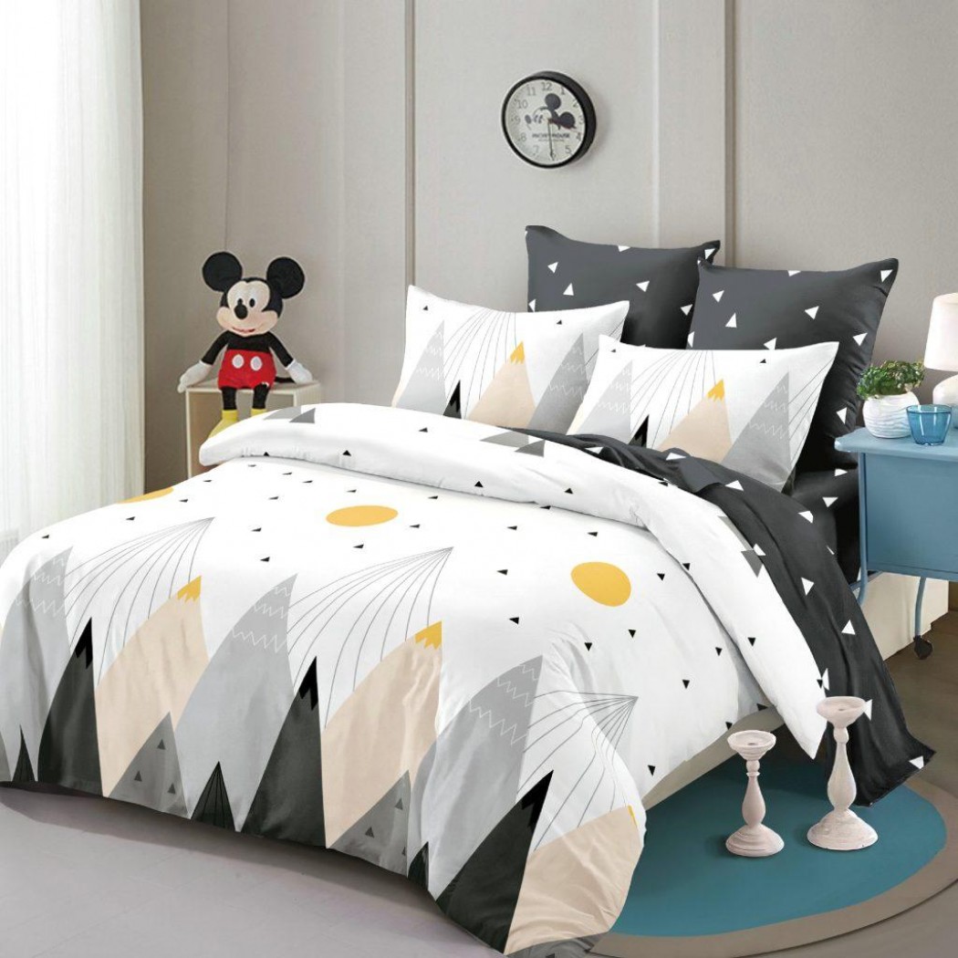 Lenjerie pentru pat dublu din finet cu 6 piese, COD CPP54