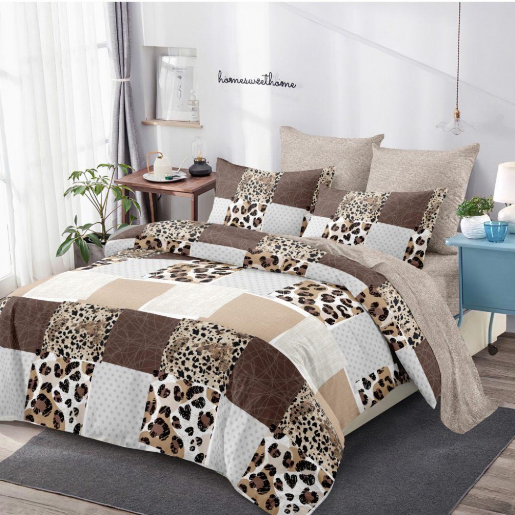 Lenjerie pentru pat dublu din finet cu 6 piese, COD CPP57