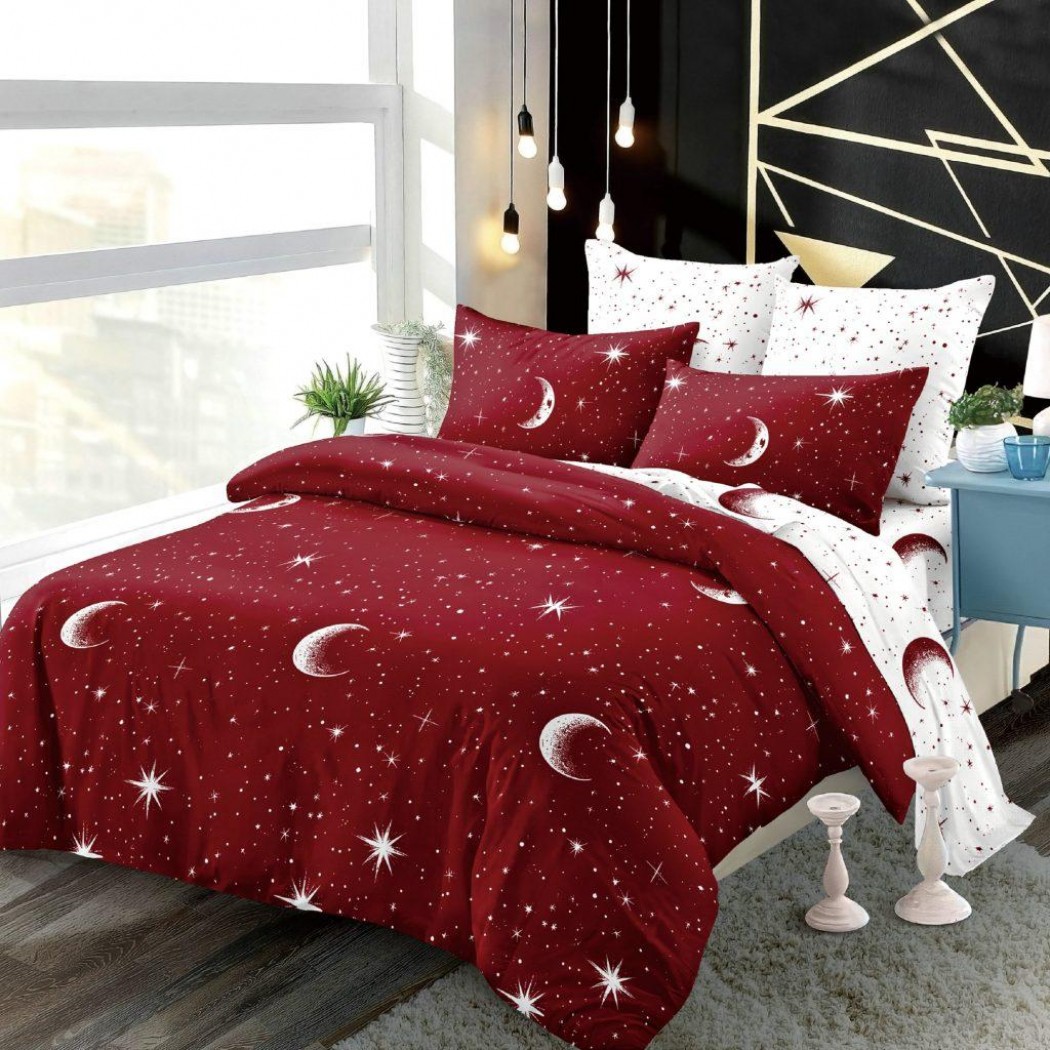 Lenjerie pentru pat dublu din finet cu 6 piese, COD CPP60