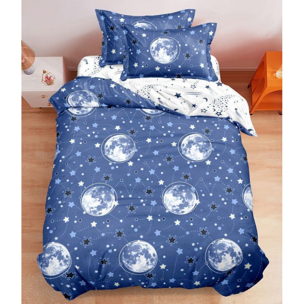 Lenjerie finet 4 piese pentru pat single, cearceaf cu elastic S29