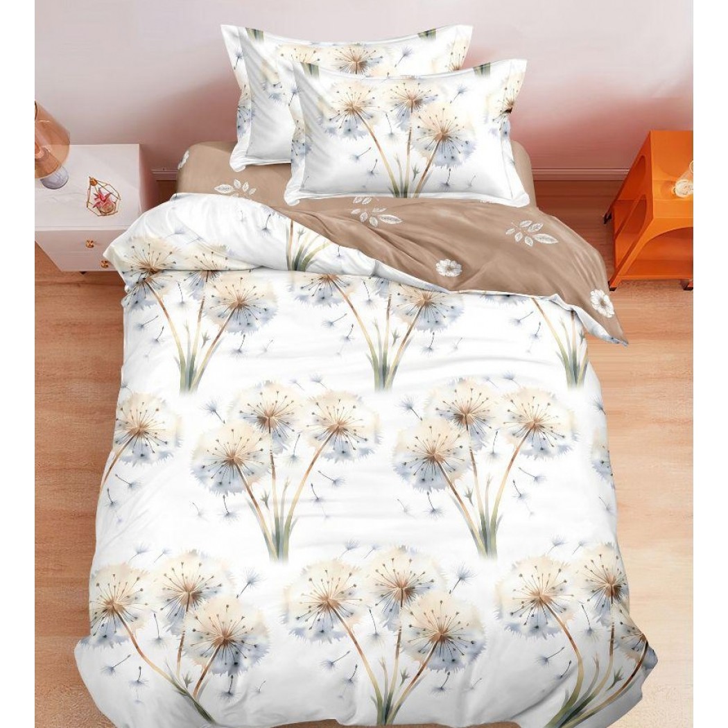 Lenjerie finet 4 piese pentru pat single, cearceaf cu elastic S27