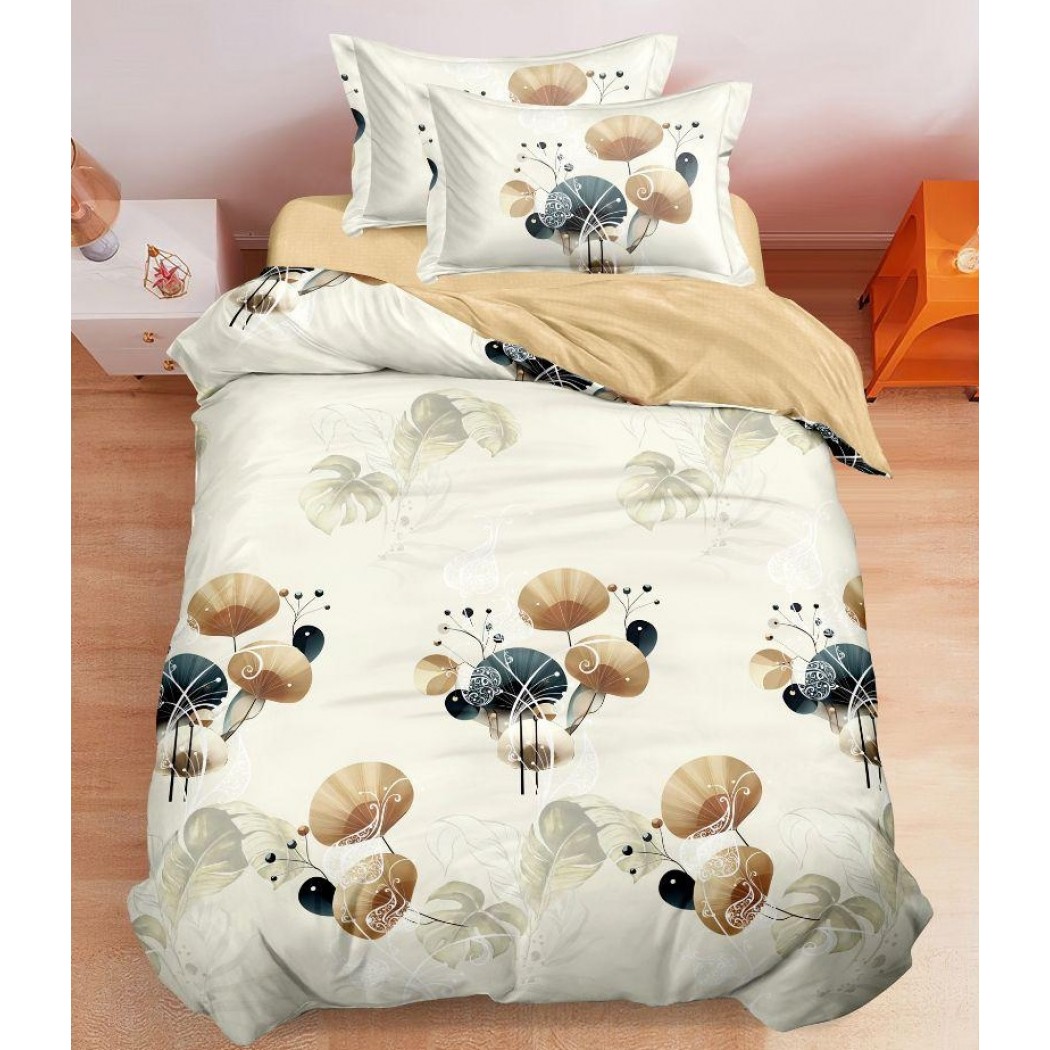 Lenjerie finet 4 piese pentru pat single, cearceaf cu elastic S18