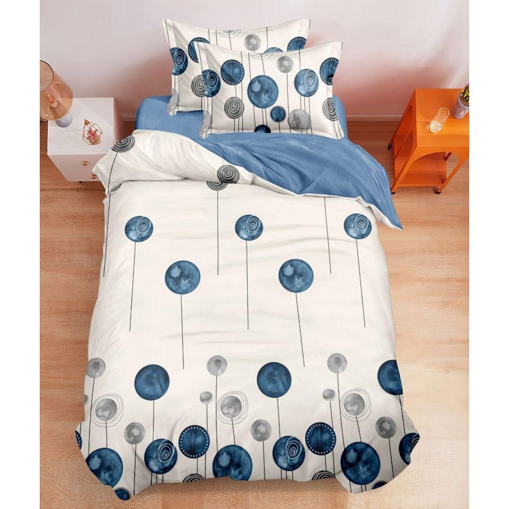 Lenjerie finet 4 piese pentru pat single, cearceaf cu elastic S13