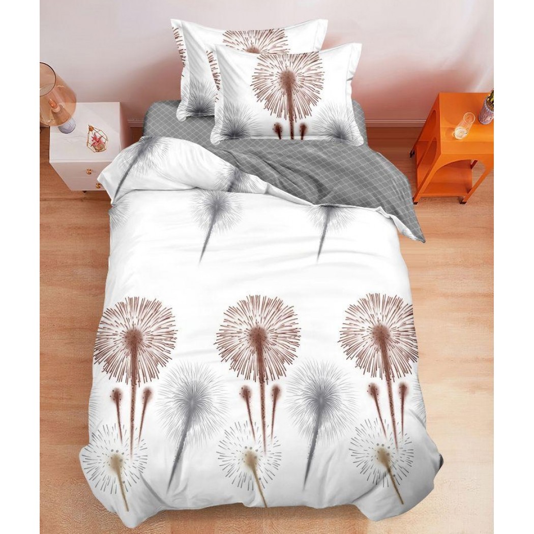 Lenjerie finet 4 piese pentru pat single, cearceaf cu elastic S14