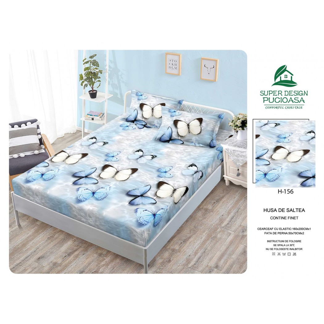 Husa cu elastic din finet cu 2 fețe perna 160x200 cod H156