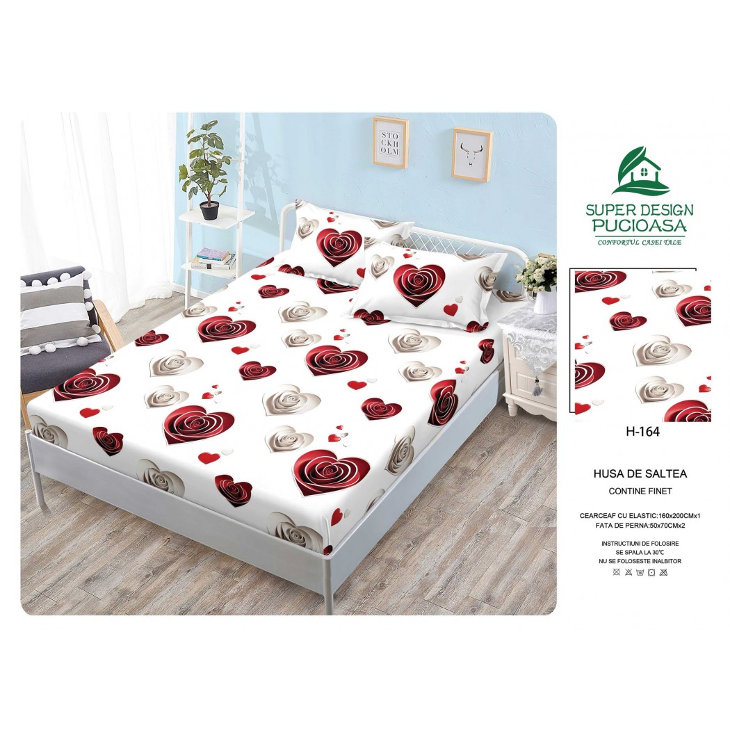 Husa cu elastic din finet cu 2 fețe perna 160x200 cod H164