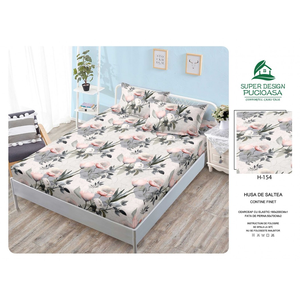 Husa cu elastic din finet cu 2 fețe perna 160x200 cod H154