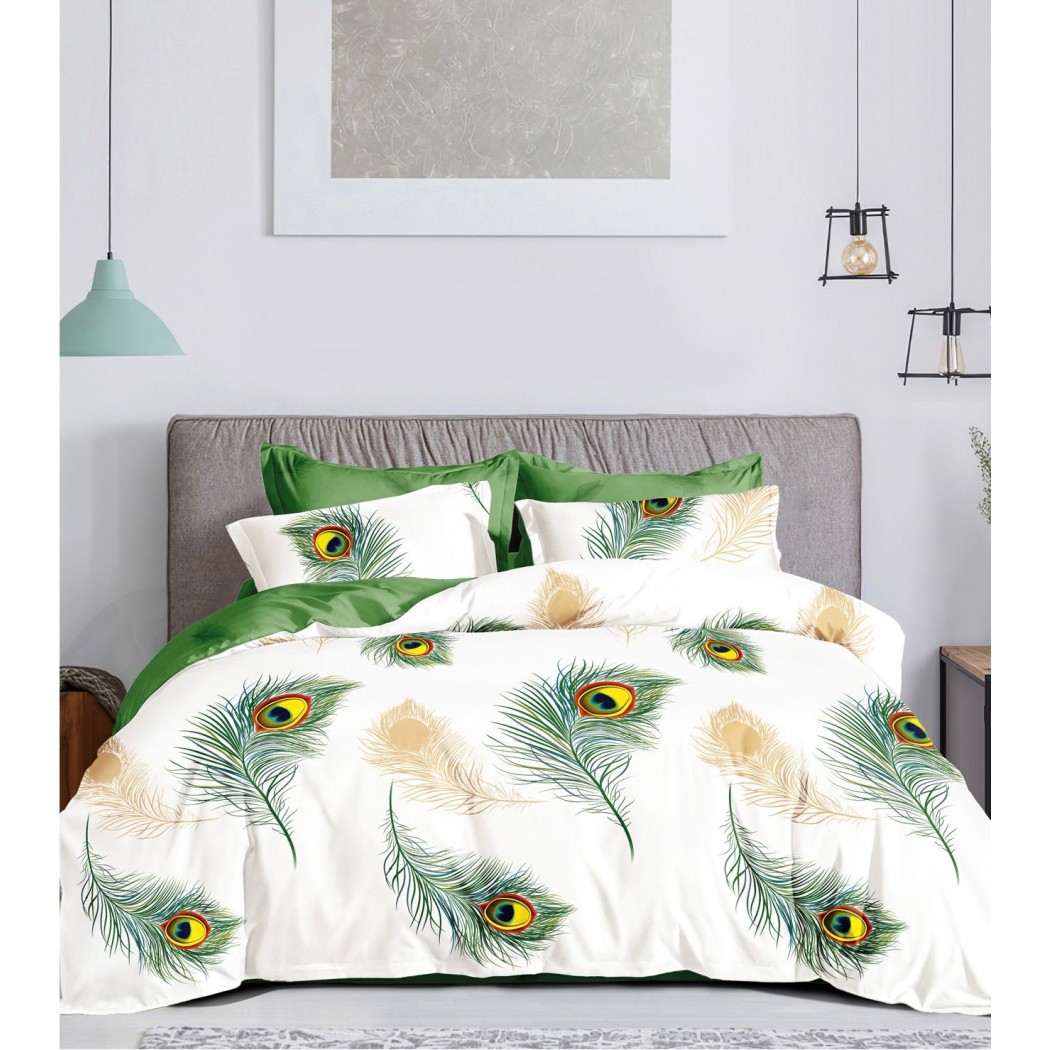 Lenjerie bumbac 100% cu 4 piese pentru pat dublu Super Design Pucioasa cod BBC01