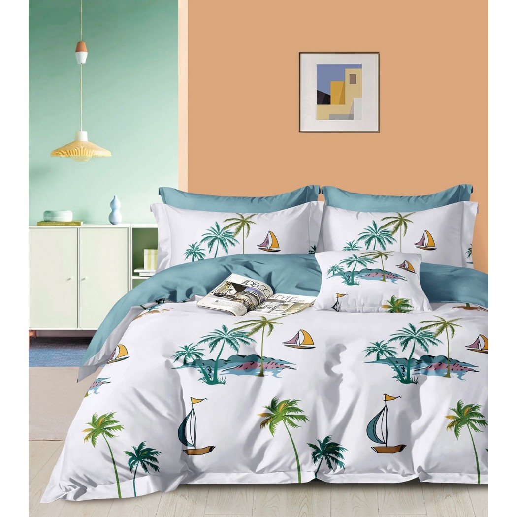 Lenjerie bumbac 100% cu 4 piese pentru pat dublu Super Design Pucioasa cod BBC02