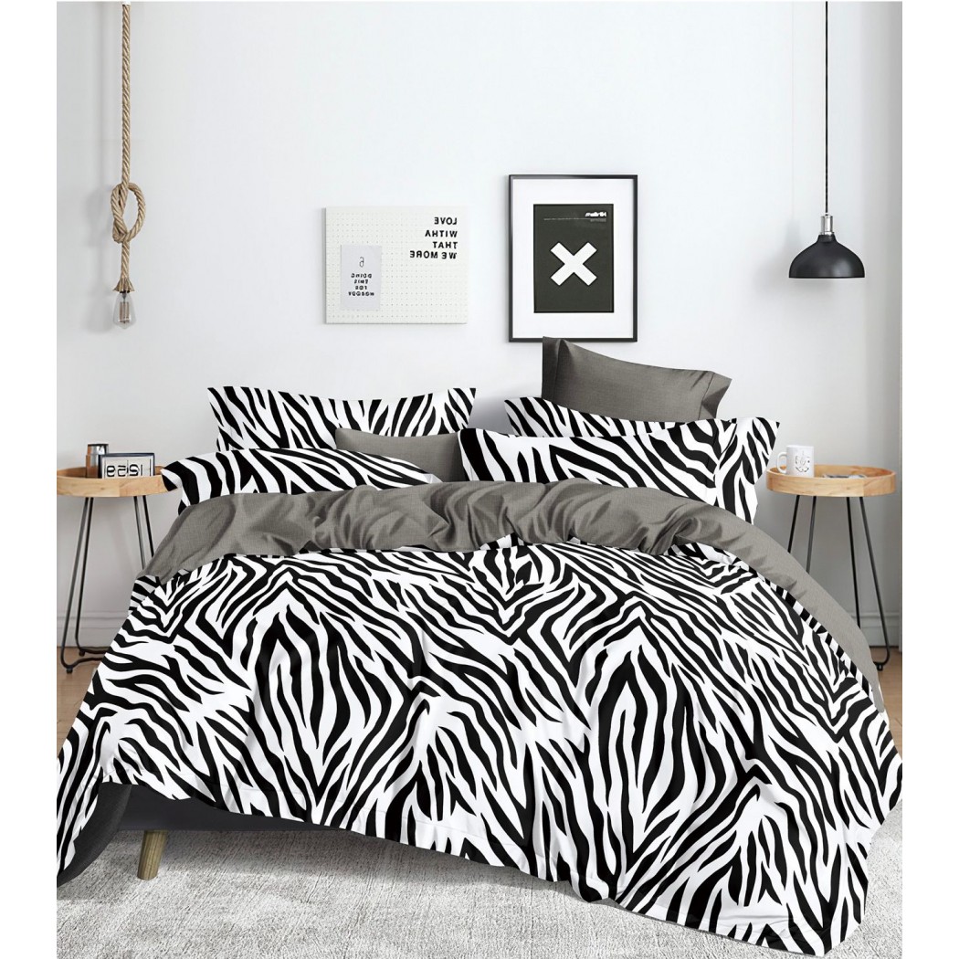 Lenjerie bumbac 100% cu 4 piese pentru pat dublu Super Design Pucioasa cod BBC04