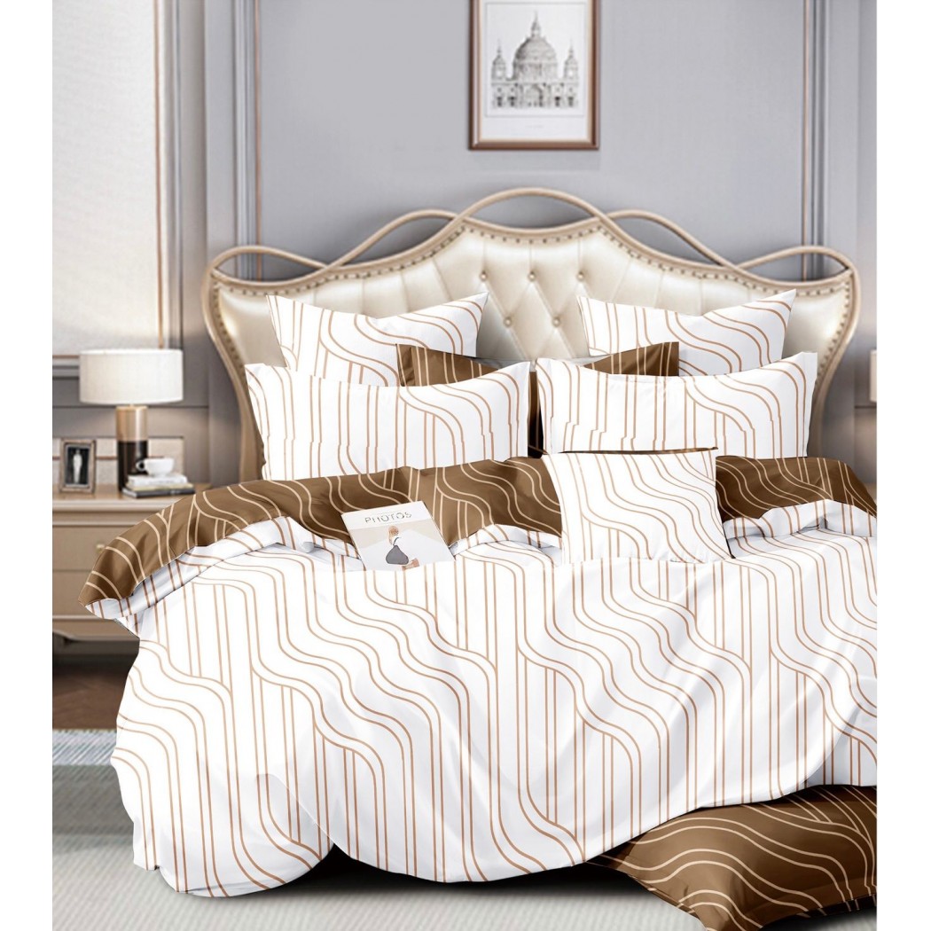 Lenjerie bumbac 100% cu 4 piese pentru pat dublu Super Design Pucioasa cod BBC06