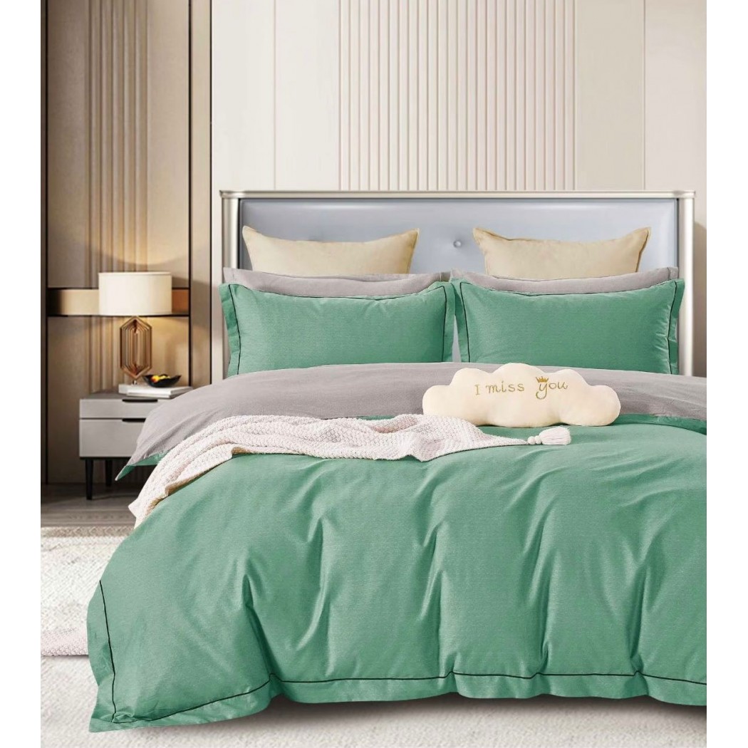 Lenjerie bumbac 100% cu 4 piese pentru pat dublu Super Design Pucioasa cod BBC08